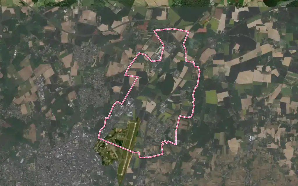 Vue satellite de Parçay-Meslay avec ses contours administratifs