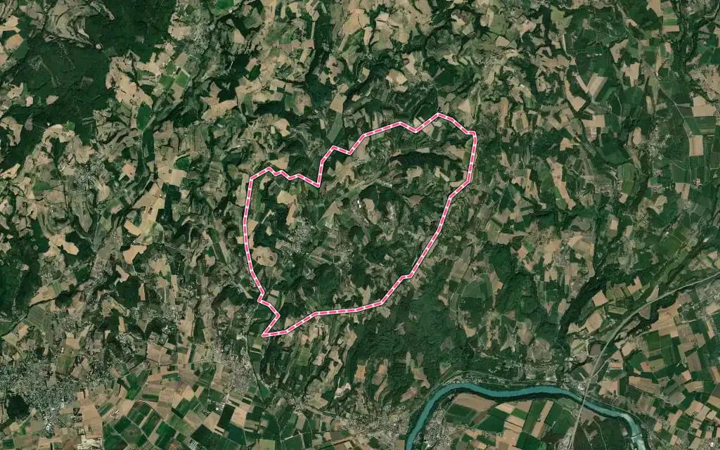 Vue satellite de Parnans avec ses contours administratifs