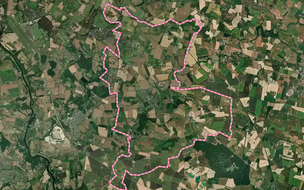 Vue satellite de Parné-sur-Roc avec ses contours administratifs