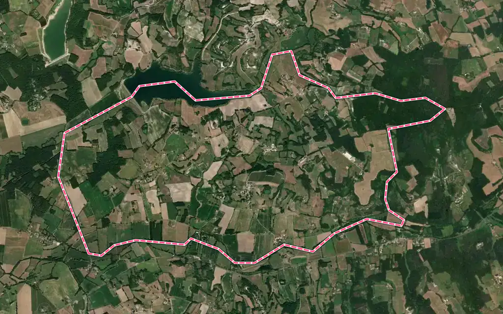 Vue satellite de Parranquet avec ses contours administratifs