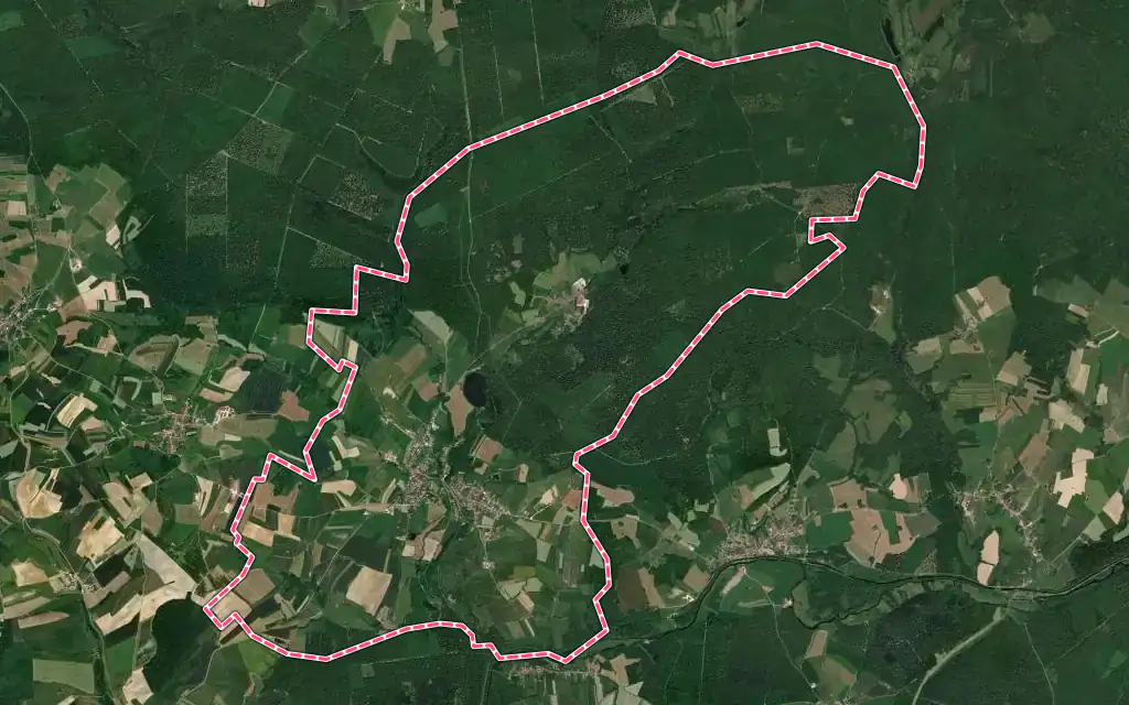 Vue satellite de Passavant-la-Rochère avec ses contours administratifs