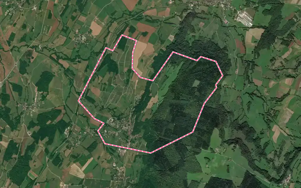 Vue satellite de Passenans avec ses contours administratifs