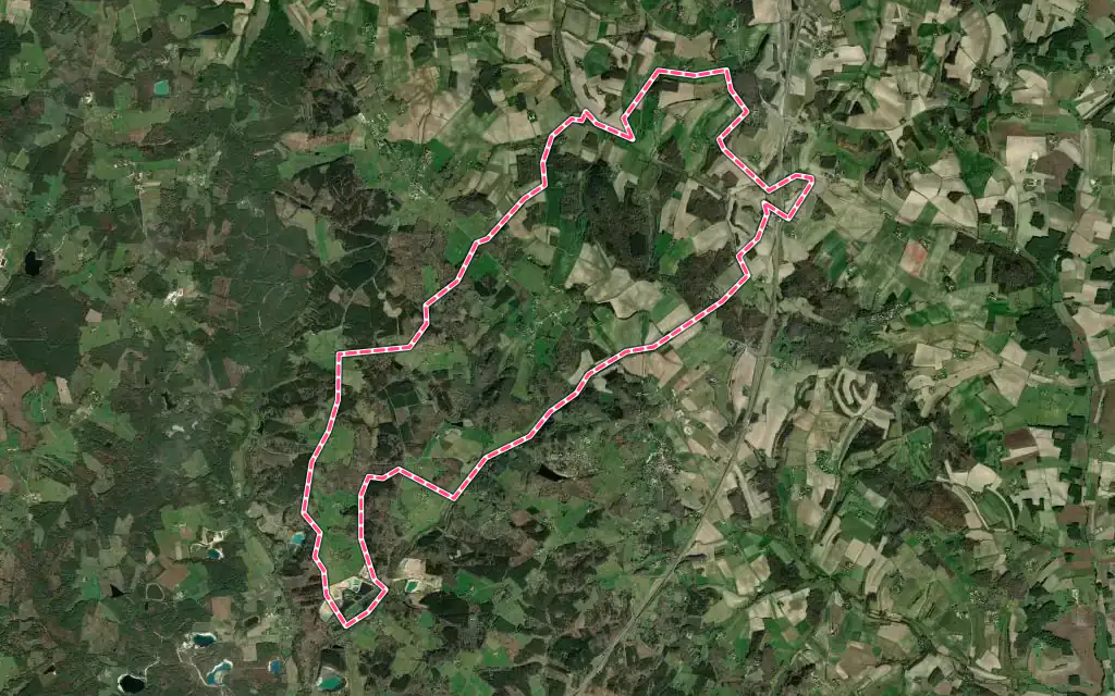 Vue satellite de Passirac avec ses contours administratifs