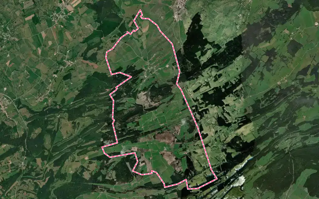 Vue satellite de Passonfontaine avec ses contours administratifs