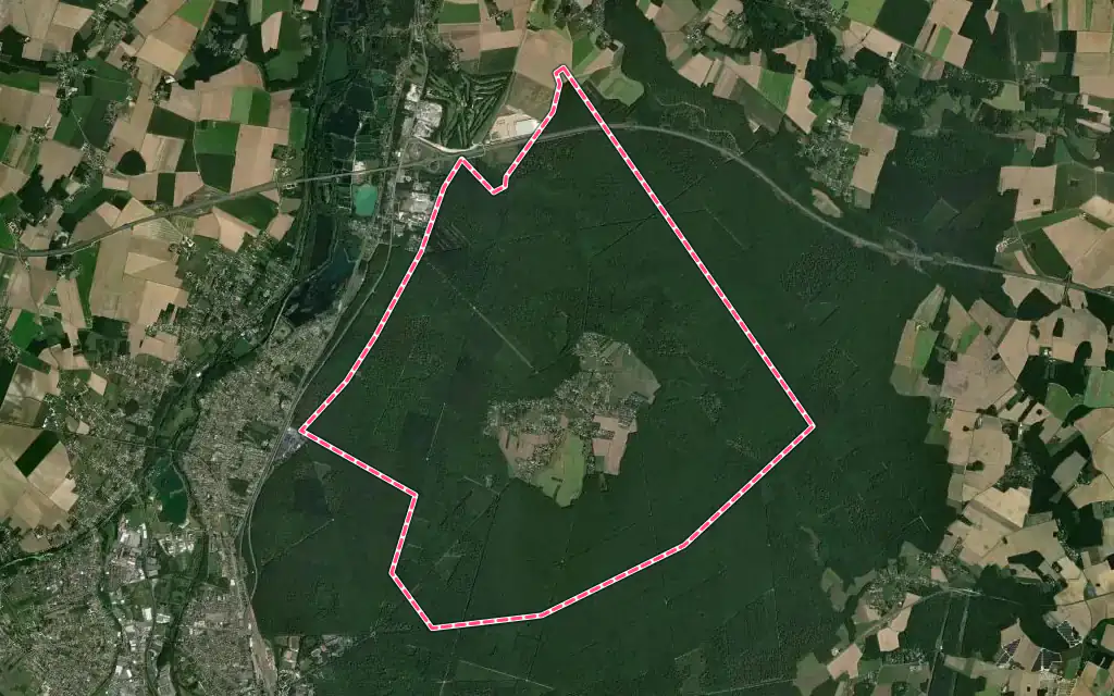 Vue satellite de Paucourt avec ses contours administratifs