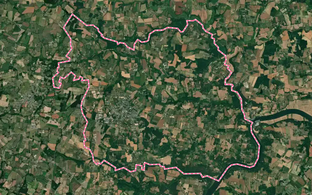 Vue satellite de Péaule avec ses contours administratifs