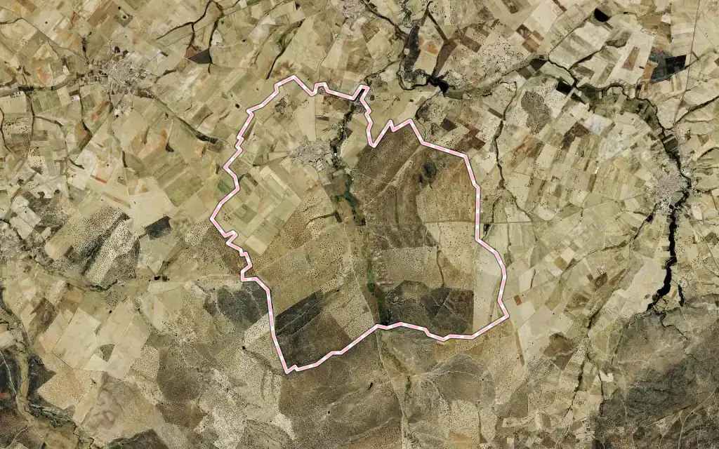 Vista satélite de Pedraza de Alba con su contorno administrativo