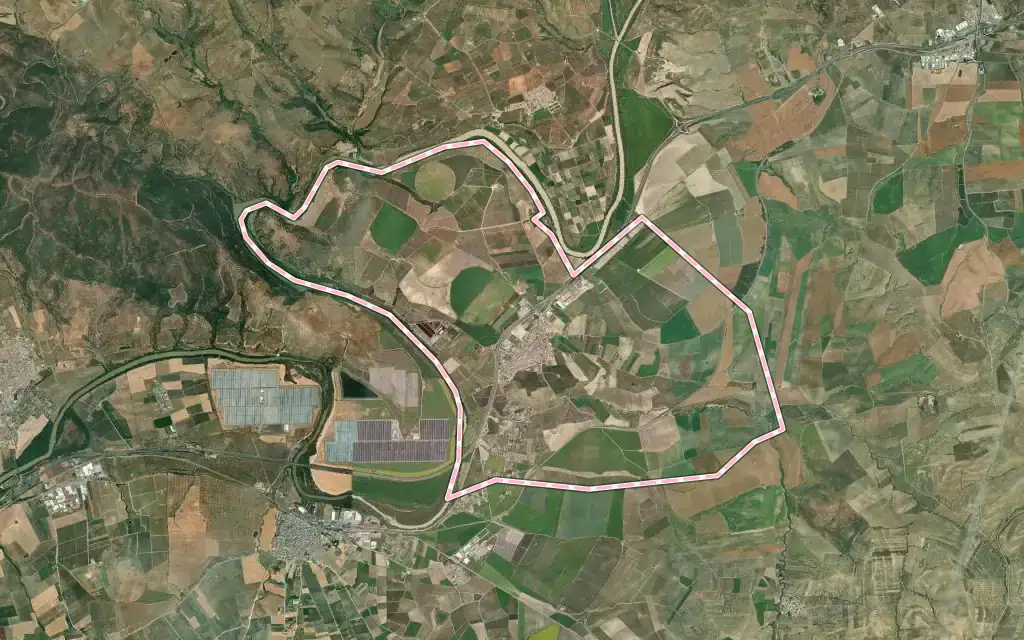 Vista satélite de Pedro Abad con su contorno administrativo