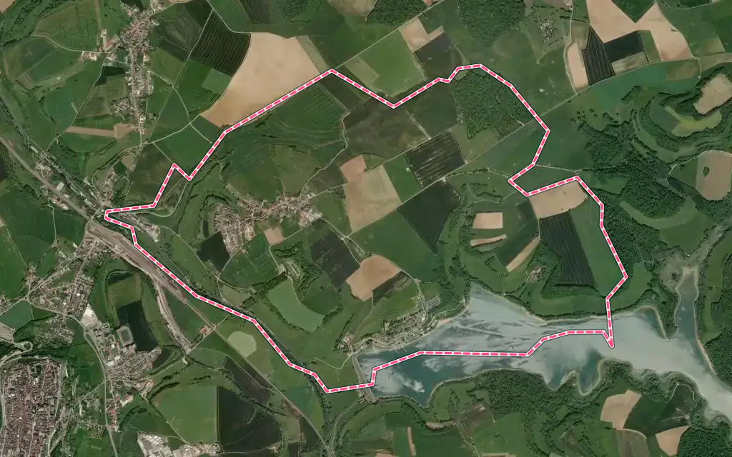 Vue satellite de Peigney avec ses contours administratifs