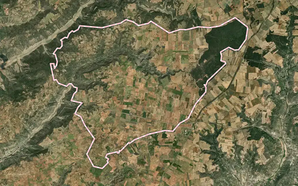 Vista satélite de Peñalver con su contorno administrativo