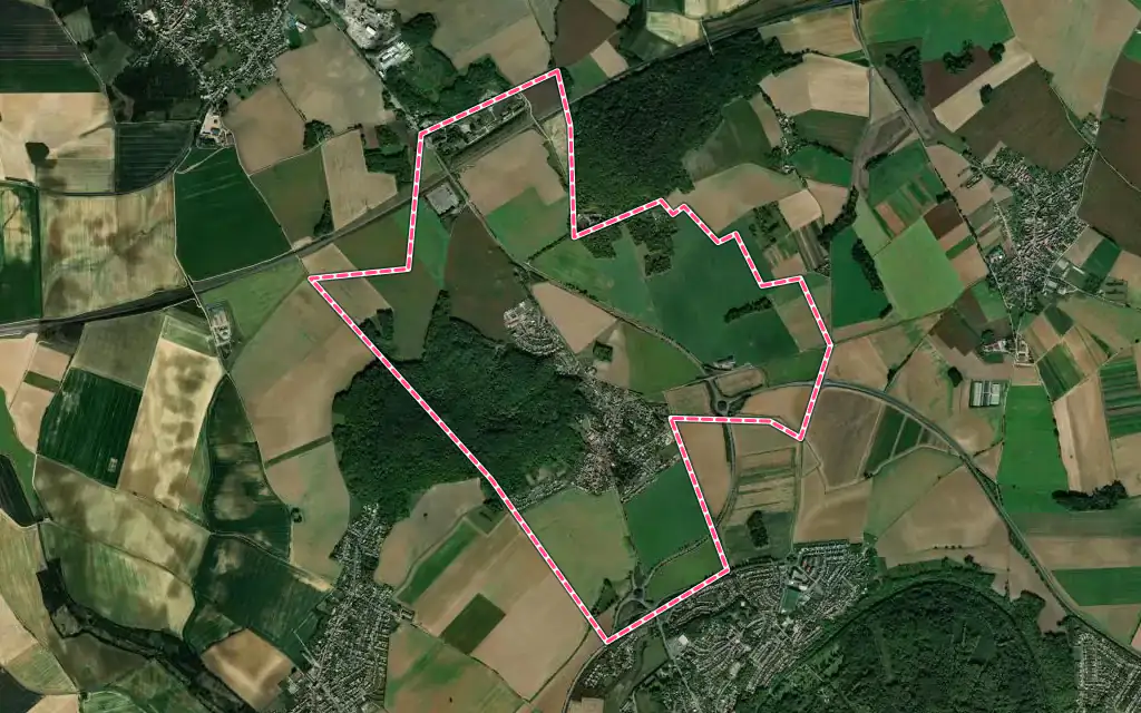 Vue satellite de Penchard avec ses contours administratifs