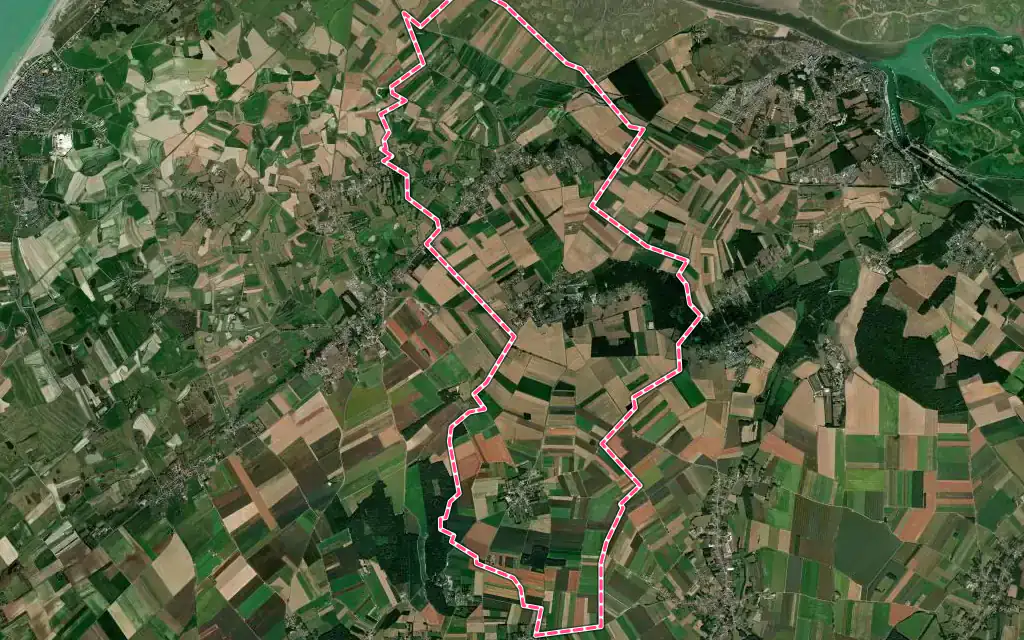 Vue satellite de Pendé avec ses contours administratifs