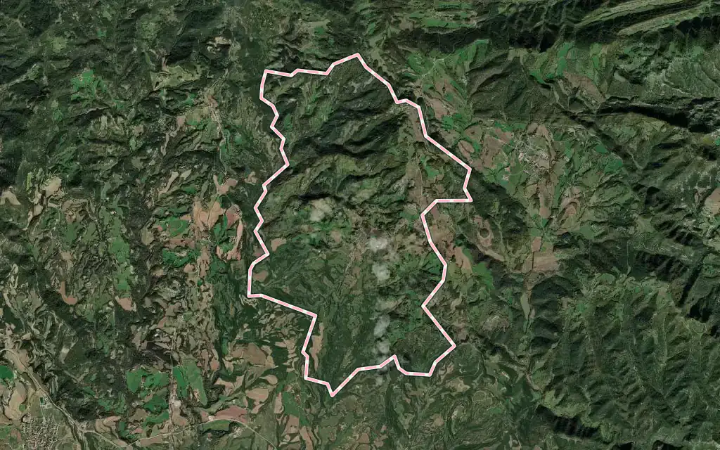 Vista satélite de Perafita con su contorno administrativo