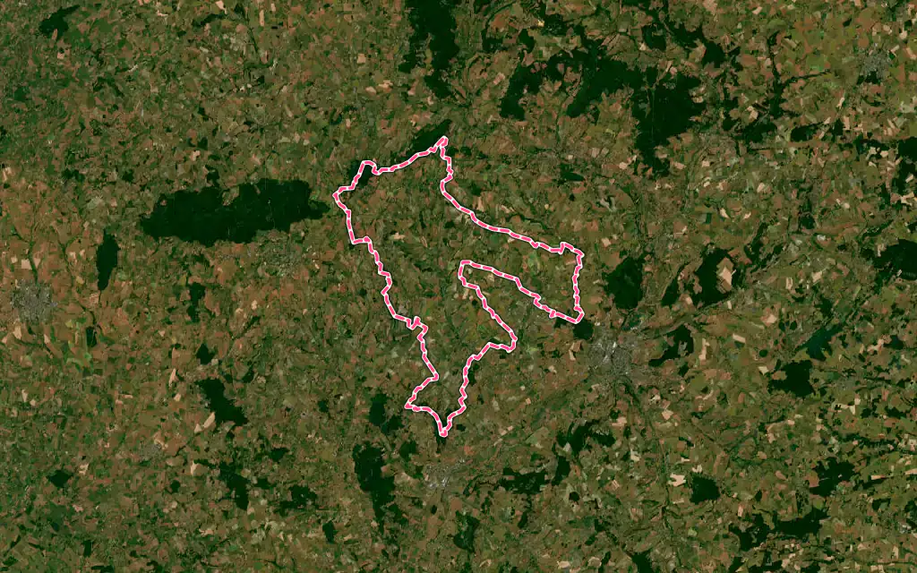 Vue satellite de Perche en Nocé avec ses contours administratifs