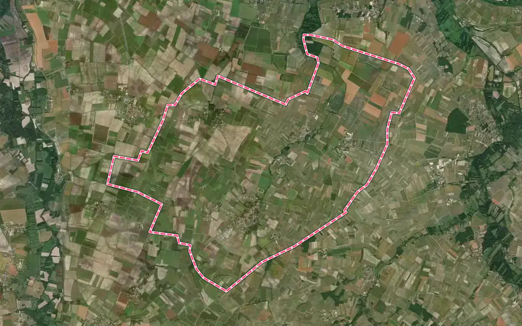 Vue satellite de Pérignac avec ses contours administratifs