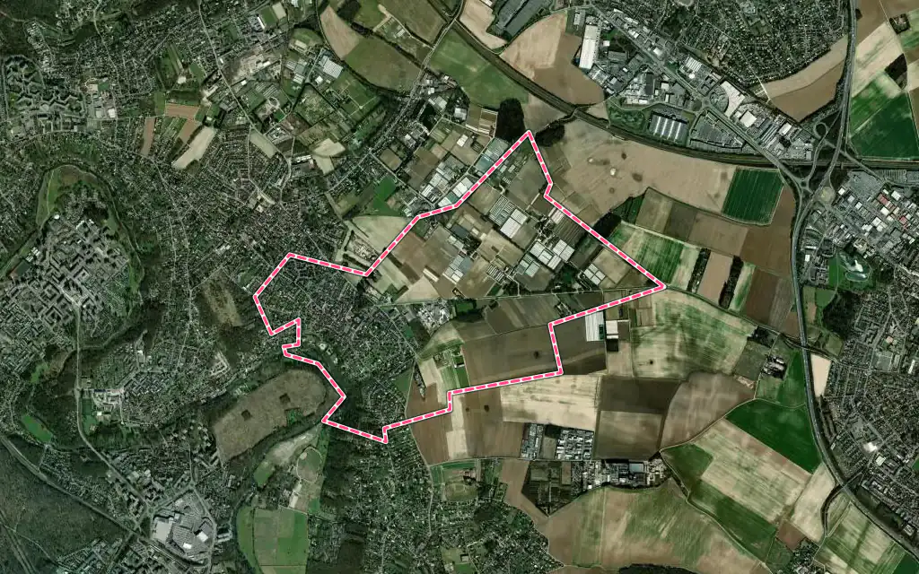 Vue satellite de Périgny avec ses contours administratifs