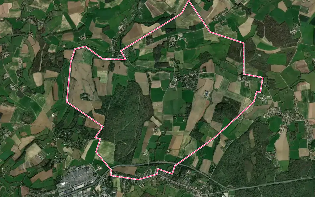 Vue satellite de Pernes-lès-Boulogne avec ses contours administratifs