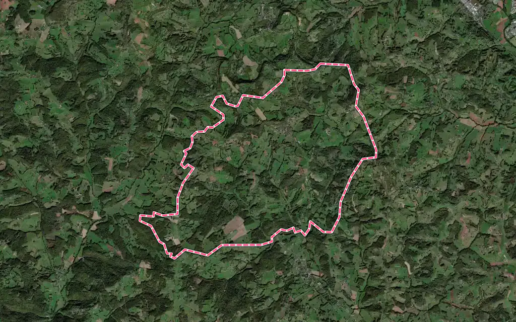 Vue satellite de Perpezac-le-Blanc avec ses contours administratifs