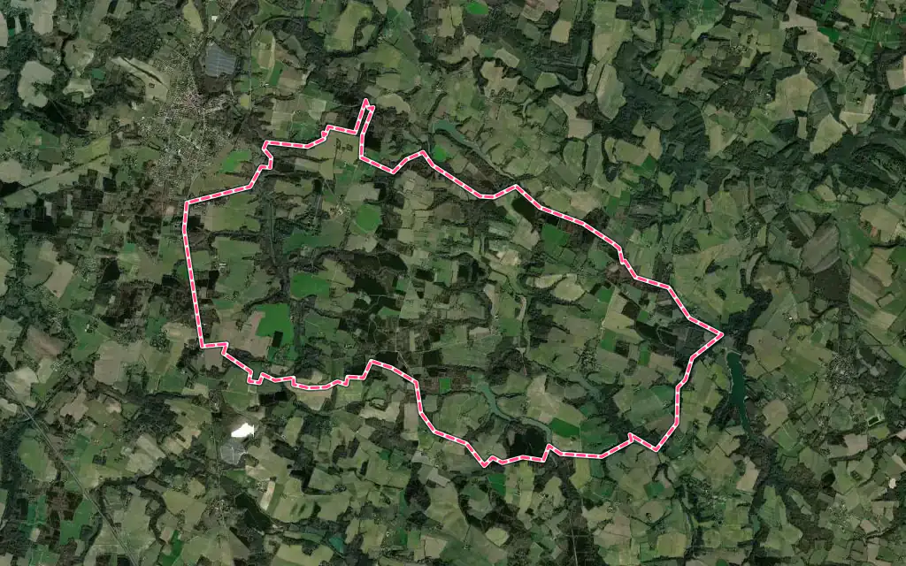 Vue satellite de Perquie avec ses contours administratifs