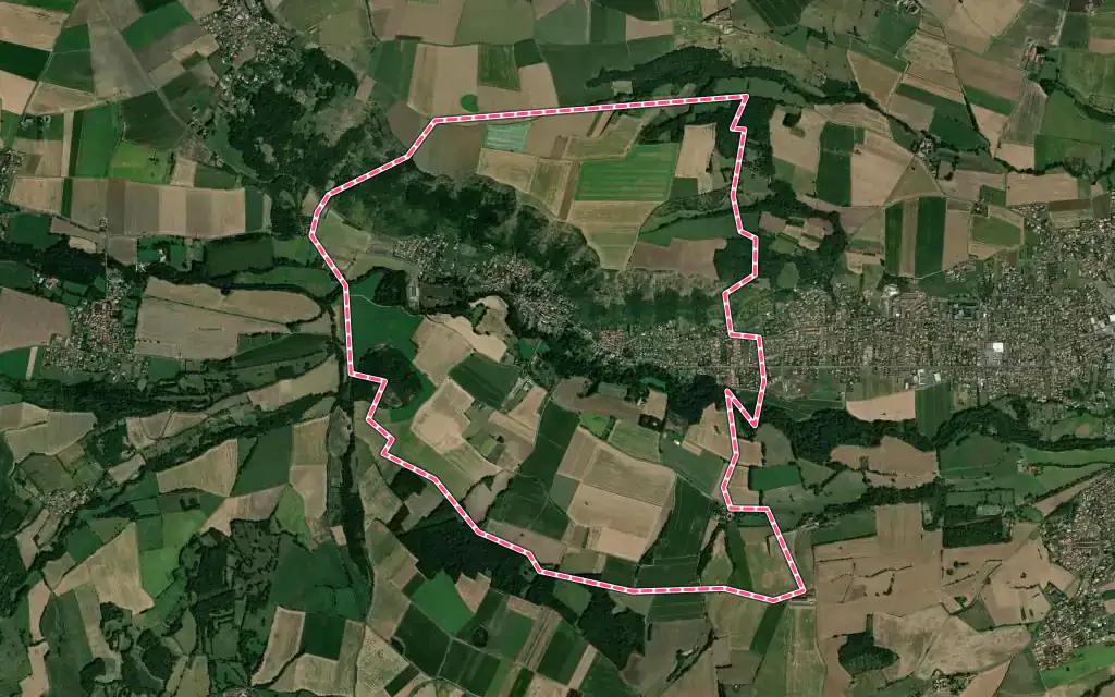 Vue satellite de Perrier avec ses contours administratifs