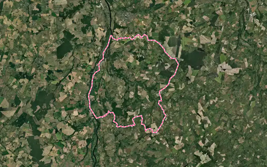 Vue satellite de Persac avec ses contours administratifs