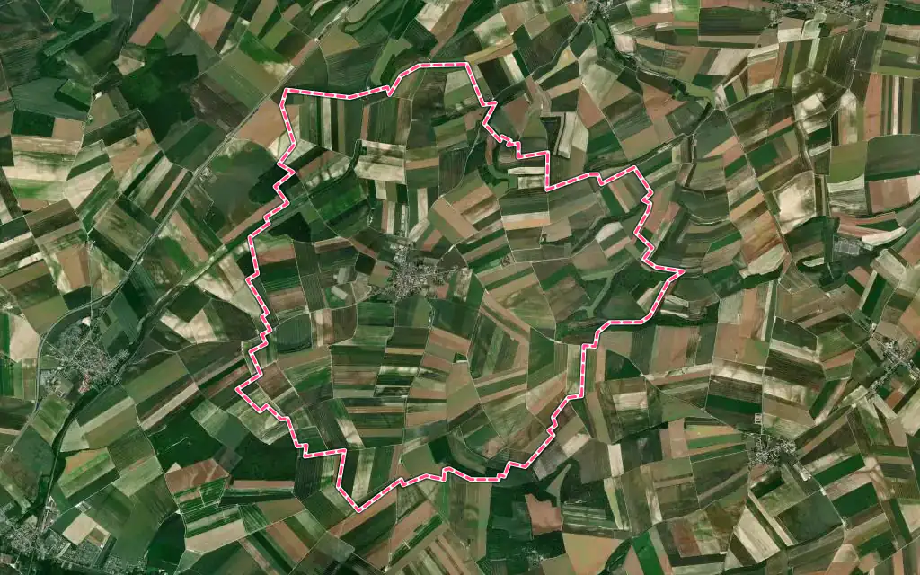 Vue satellite de Perthes avec ses contours administratifs