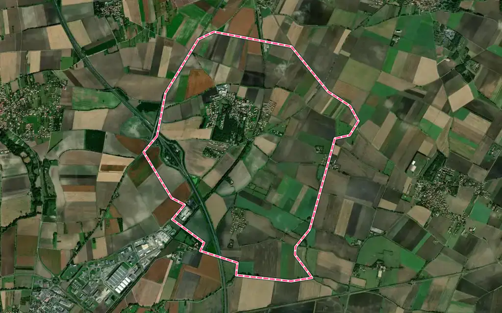 Vue satellite de Pessat-Villeneuve avec ses contours administratifs