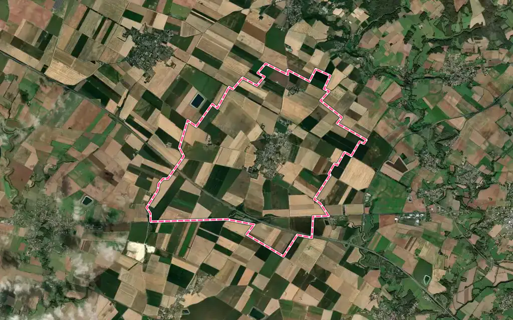 Vue satellite de Petosse avec ses contours administratifs