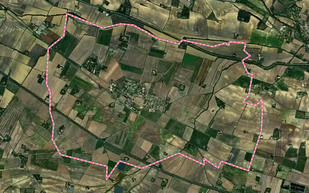 Vue satellite de Pexiora avec ses contours administratifs