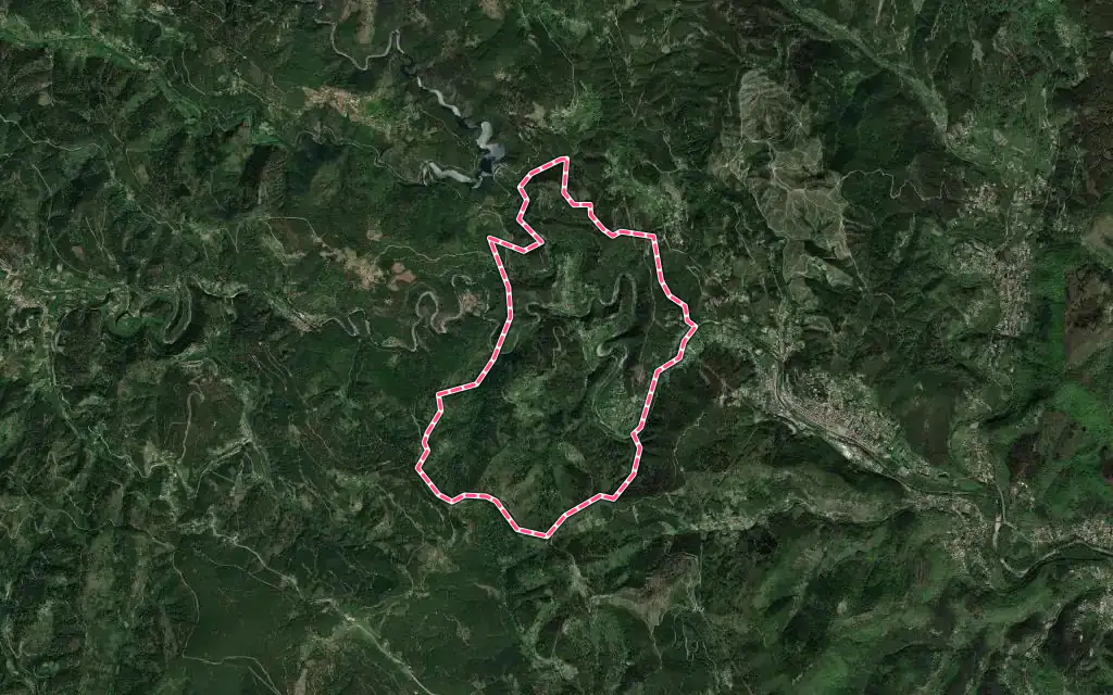 Vue satellite de Peyremale avec ses contours administratifs