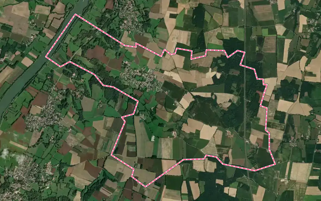 Vue satellite de Peyzieux-sur-Saône avec ses contours administratifs