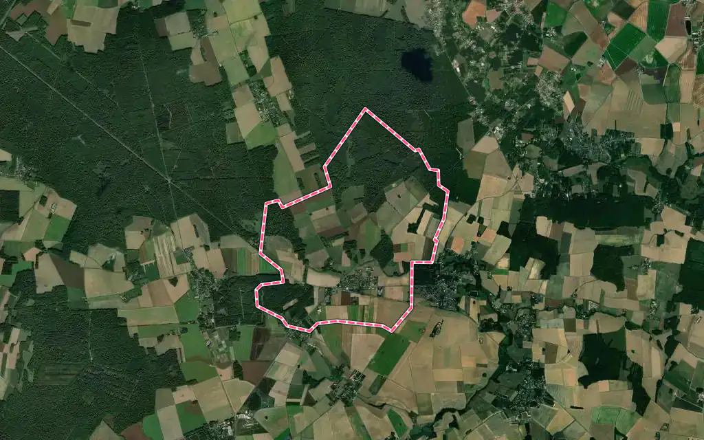 Vue satellite de Pézarches avec ses contours administratifs