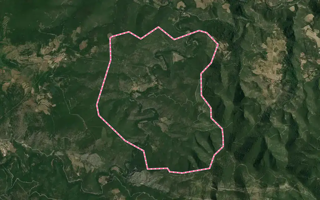 Vue satellite de Pézilla-de-Conflent avec ses contours administratifs