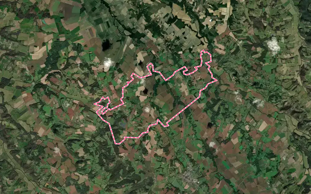Vue satellite de Philondenx avec ses contours administratifs