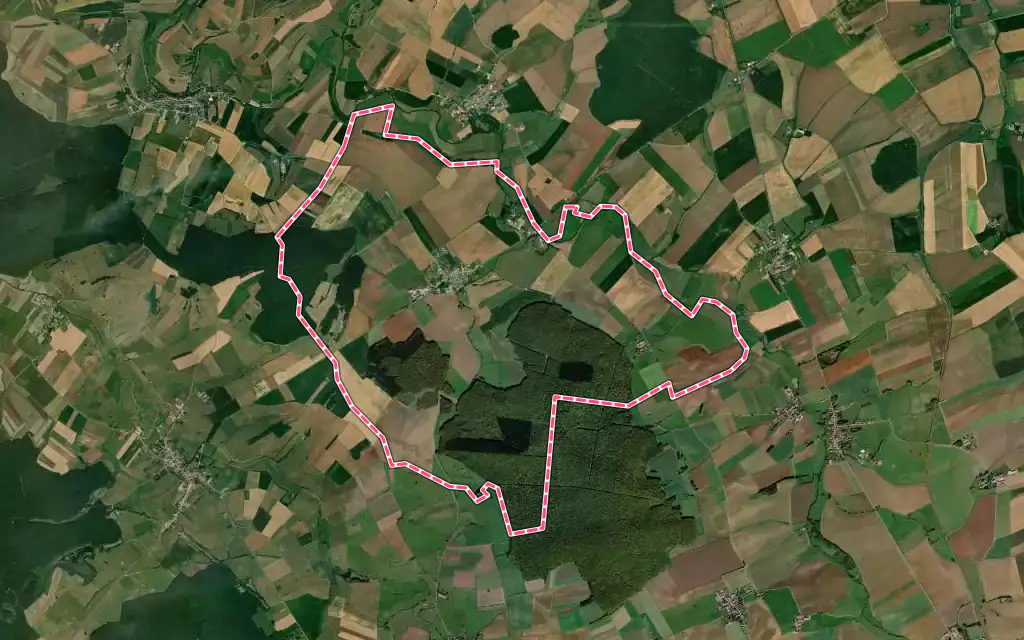 Vue satellite de Pillon avec ses contours administratifs