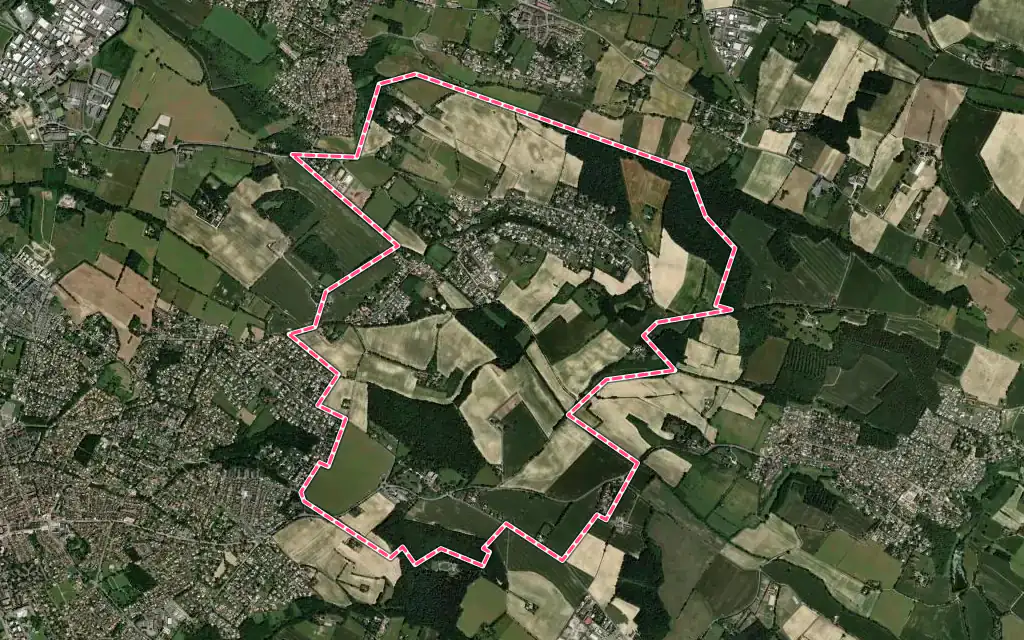 Vue satellite de Pin-Balma avec ses contours administratifs