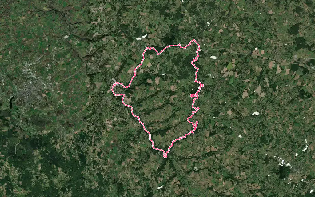 Vue satellite de Pionnat avec ses contours administratifs