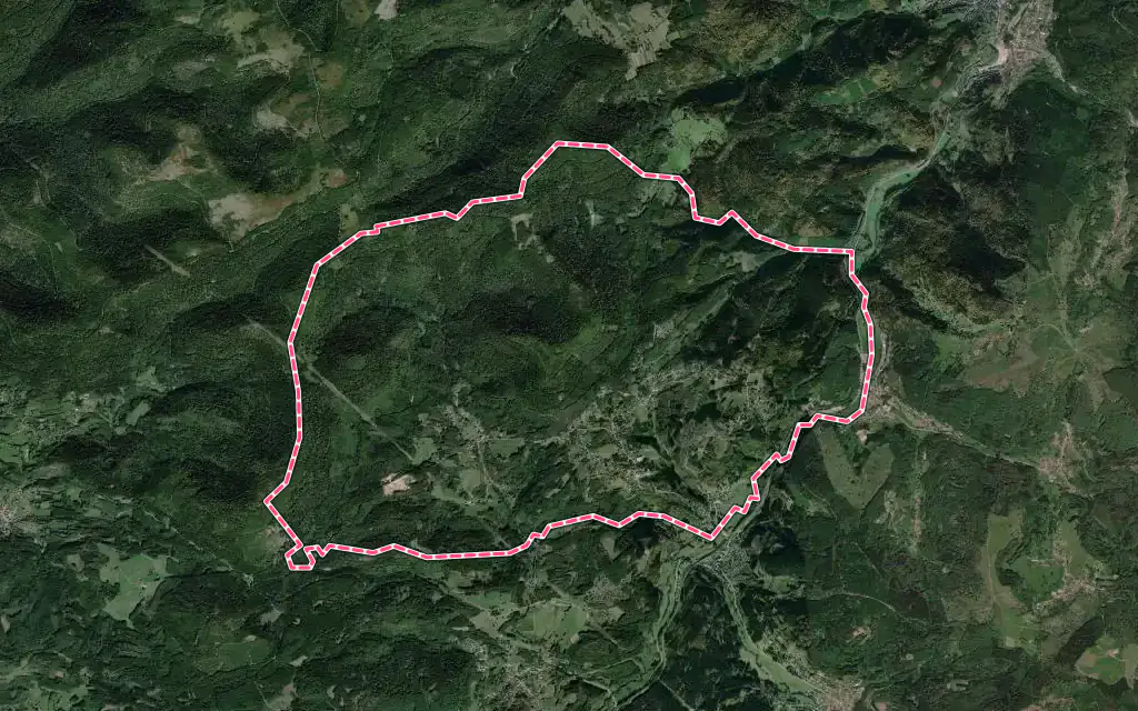 Vue satellite de Plaine avec ses contours administratifs