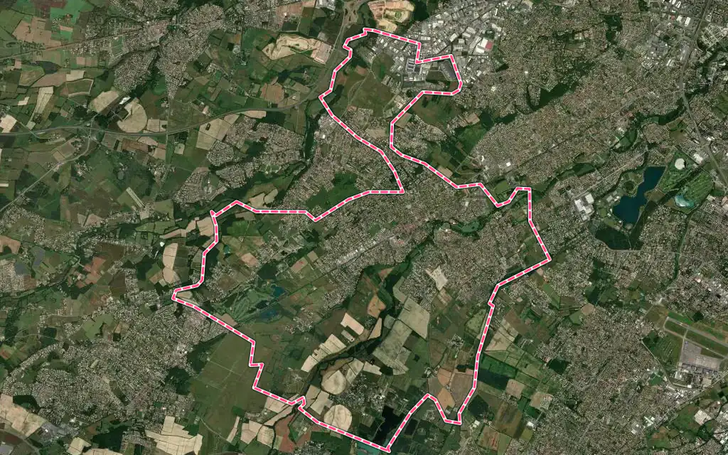 Vue satellite de Plaisance-du-Touch avec ses contours administratifs