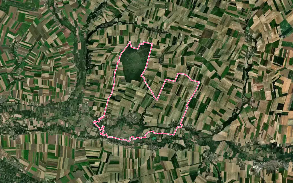 Vue satellite de Plancy-l'Abbaye avec ses contours administratifs