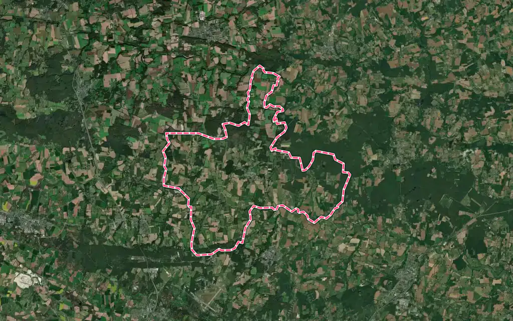 Vue satellite de Plaudren avec ses contours administratifs
