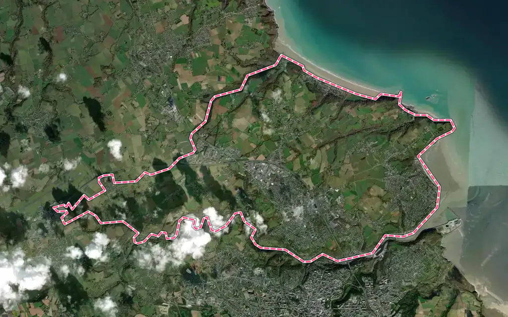 Vue satellite de Plérin avec ses contours administratifs