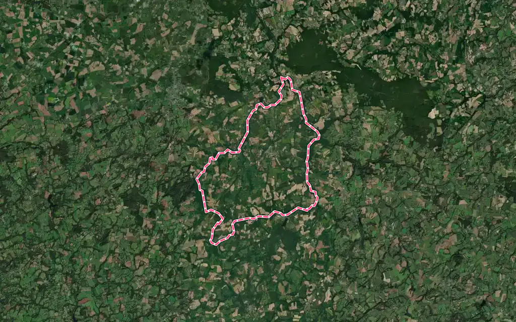 Vue satellite de Plésidy avec ses contours administratifs