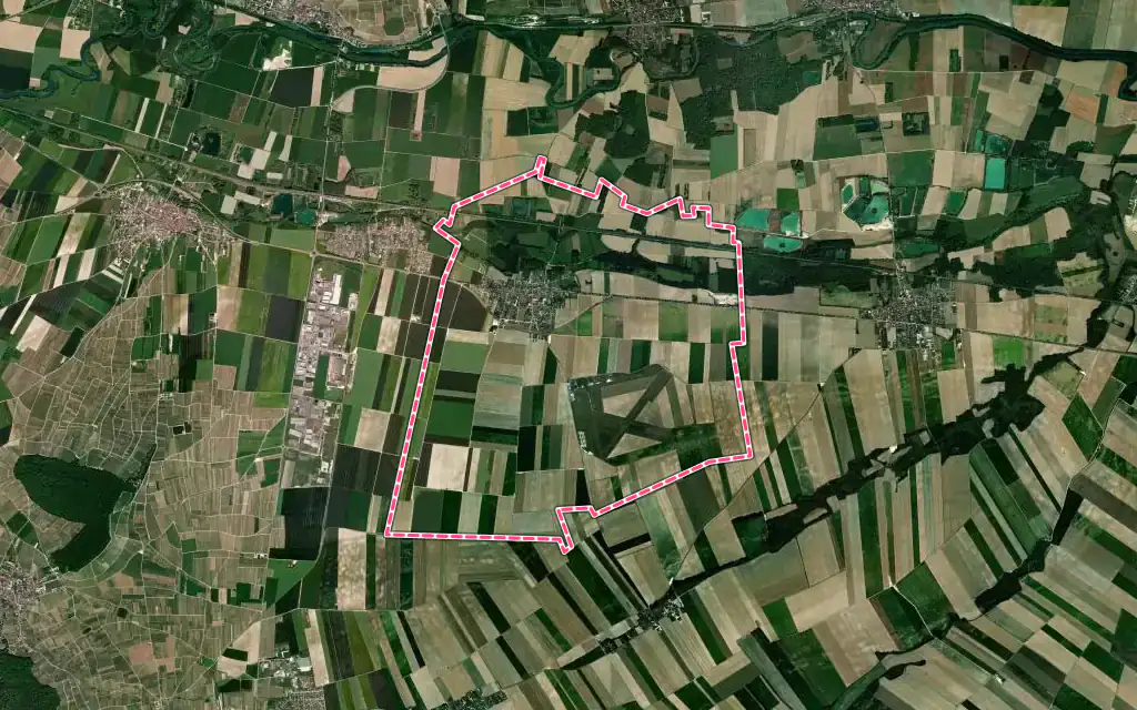 Vue satellite de Plivot avec ses contours administratifs