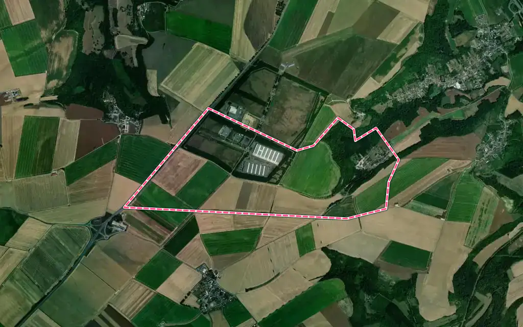Vue satellite de Ploisy avec ses contours administratifs