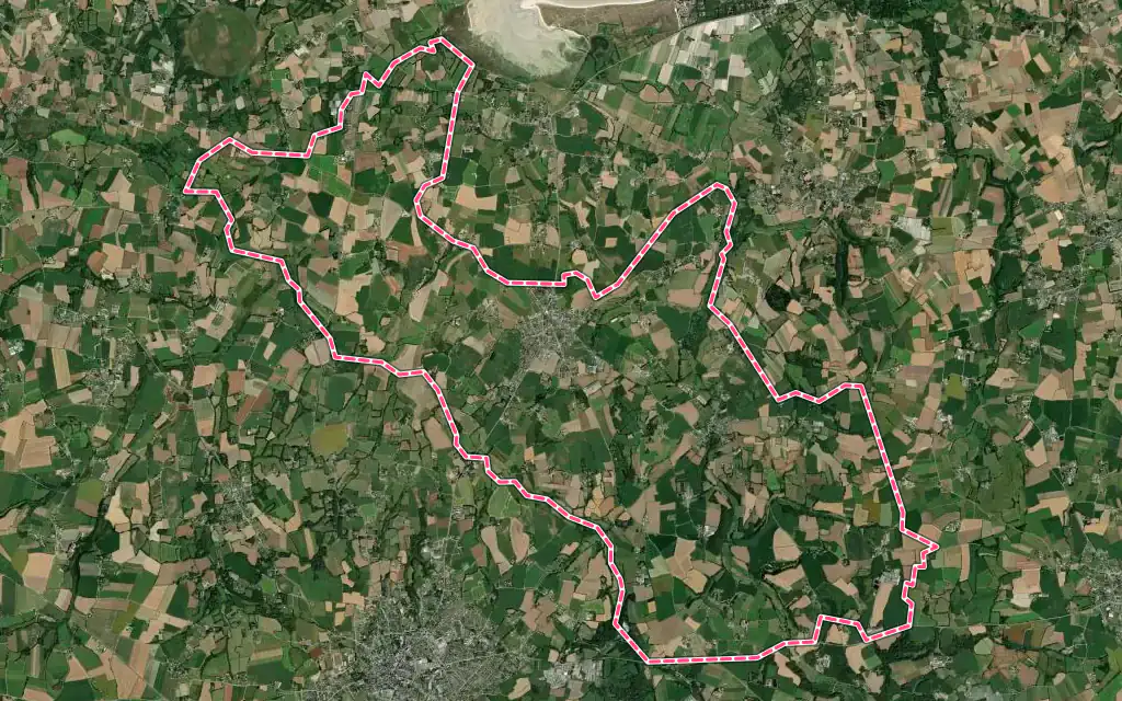 Vue satellite de Plouider avec ses contours administratifs