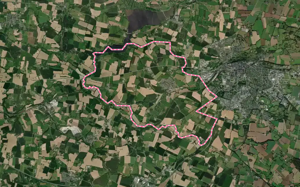 Vue satellite de Pocé-les-Bois avec ses contours administratifs
