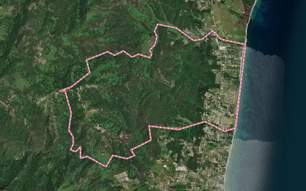 Vue satellite de Poggio-Mezzana avec ses contours administratifs