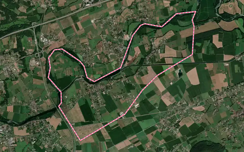 Vue satellite de Pointis-de-Rivière avec ses contours administratifs