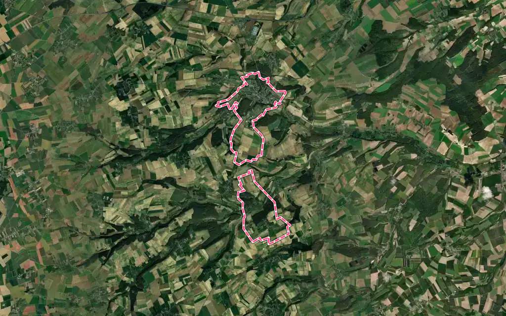 Vue satellite de Poix-de-Picardie avec ses contours administratifs